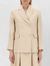 S Max Mara Scrigno Jersey Double Breasted Jacket In Neutral