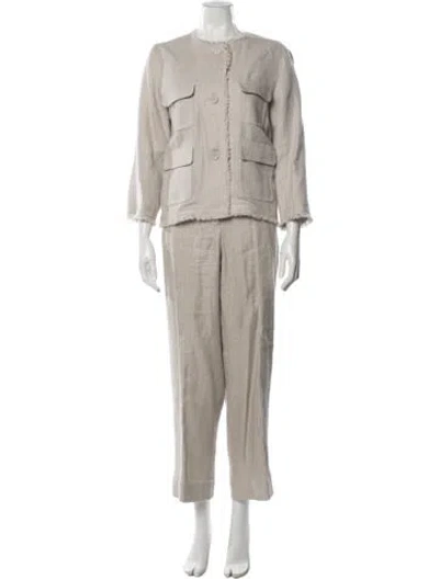 Pre-owned 's Max Mara Linen Pant Set In Neutrals