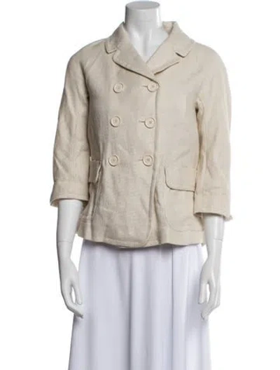 Pre-owned 's Max Mara Linen Peacoat In Neutrals
