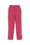 S Max Mara S Maxmara Dark Pink Linen Rebecca Pant In Pink
