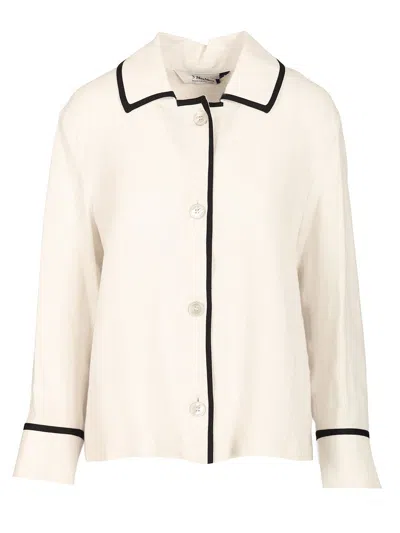 's Max Mara Marilu Linen Shirt Contrast Piping