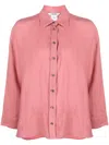S Max Mara Long-sleeve Linen Shirt In Red