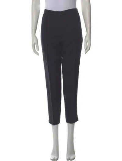 Pre-owned 's Max Mara Linen Straight Leg Pants In Grey