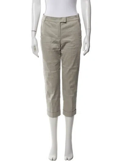 Pre-owned S Max Mara Linen Straight Leg Pants In Neutrals