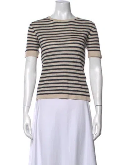 Pre-owned S Max Mara Linen Striped Sweater In White