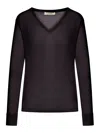 's Max Mara Linen V-neck Sweater In Black