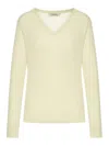 S Max Mara Linen V-neck Sweater In Nude & Neutrals