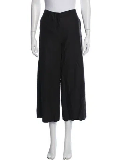 Pre-owned S Max Mara Linen Wide Leg Pants In Black