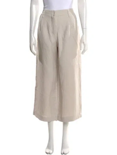 Pre-owned 's Max Mara Linen Wide Leg Pants In Neutrals