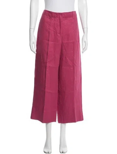 Pre-owned 's Max Mara Linen Wide Leg Pants In Pink
