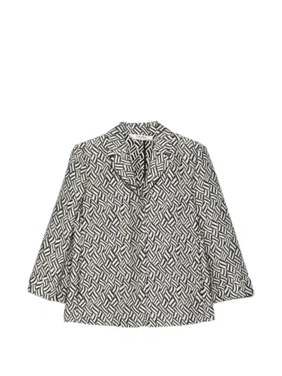 S Max Mara Lira Jacquard Patterned Blazer In Black