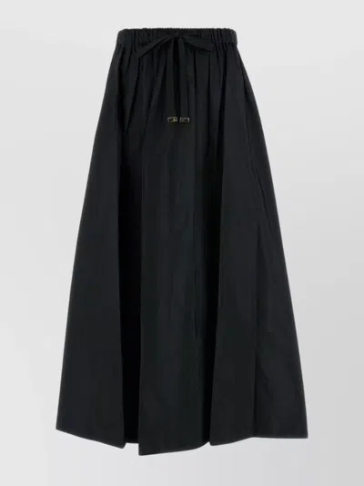 S Max Mara Lirica Poplin Skirt Drawstring Detail In Black