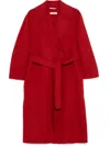 S Max Mara Malika Virgin Wool Long Coat In Red