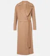 S Max Mara Poldo Belted Relaxed-fit Wool Coat In Beige
