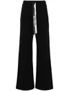 S Max Mara Cotton Blend Logo Trousers In Black