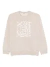 S Max Mara Logo Crewneck Sweater In Beige