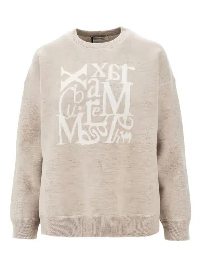 S Max Mara Logo Crewneck Sweater In Neutral