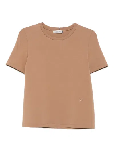 S Max Mara Logo-embroidered Short-sleeve T-shirt In Pink