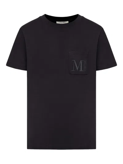 's Max Mara Logo-embroidered T-shirt In Black