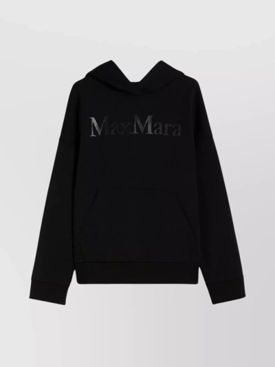 's Max Mara Logo Hooded Oversize Sweatshirt In Black