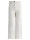 's Max Mara Womens White Cervia Wide-leg Rolled-cuff Denim Jeans In White