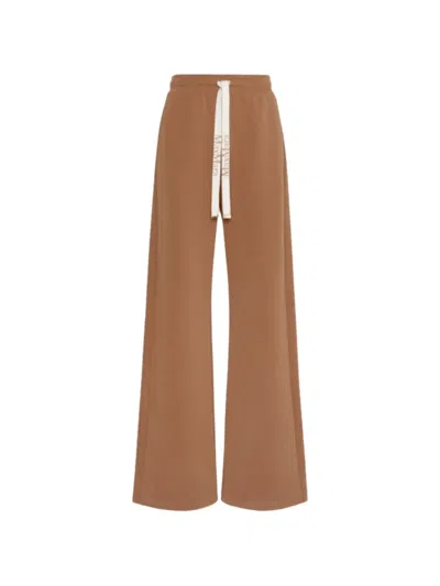 S Max Mara Logo-drawstring Wide-leg Track Pants In Multi