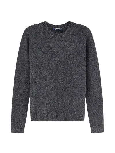 S Max Mara Logo-embroidered Elbow-patch Sweater In Black