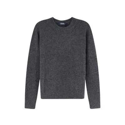 S Max Mara Logo-embroidered Elbow-patch Sweater In Grey