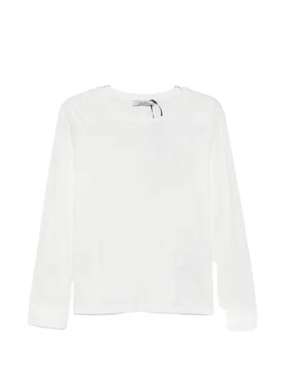 's Max Mara Logo-embroidered Long-sleeve T-shirt In White