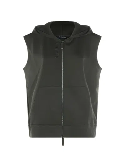 's Max Mara Logo-embroidered Sleeveless Hoodie In Gray