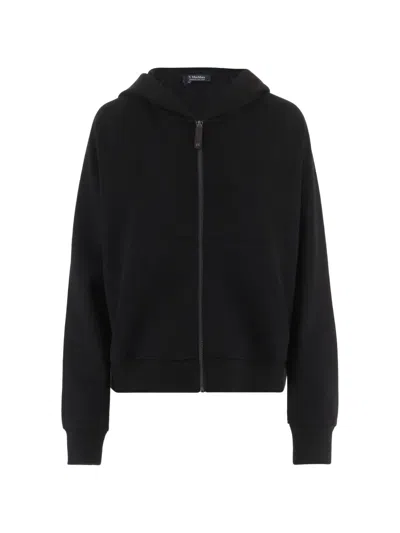 's Max Mara Logo-embroidered Zip-up Hoodie In Black