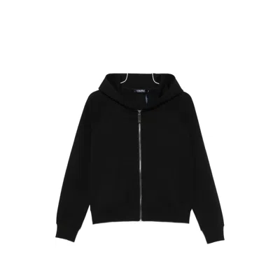 's Max Mara Logo-embroidered Zip-up Hoodie In Black