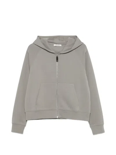 's Max Mara Logo-embroidered Zip-up Hoodie In Gray