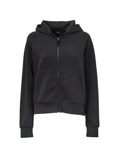 S Max Mara ' Hooded Cotton Zip-up Sweatshirt With Kangaroo Pocket In Gray