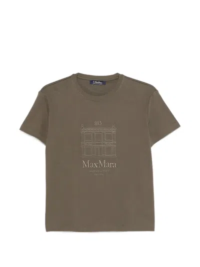 's Max Mara Logo-embroidery T-shirt In Green