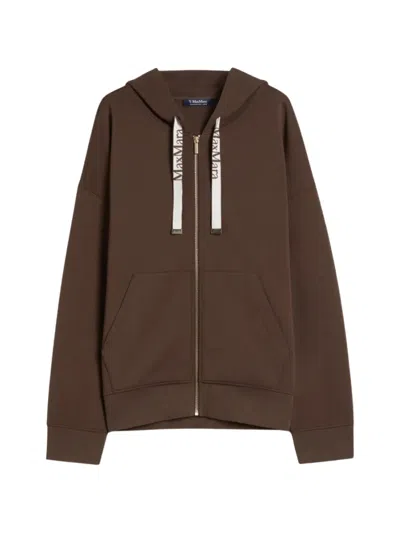 's Max Mara Logo-jacquard Zip Hoodie In Brown