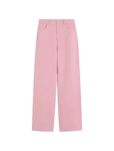 's Max Mara Logo-patch Straight-leg Trousers In Pink