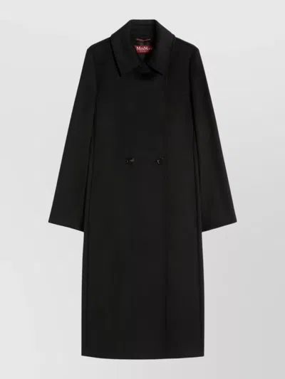 S Max Mara Long Double Breasted Jacket Belted Waist In Animal Print