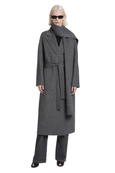 S Max Mara Long Double Wool Coat In Multi