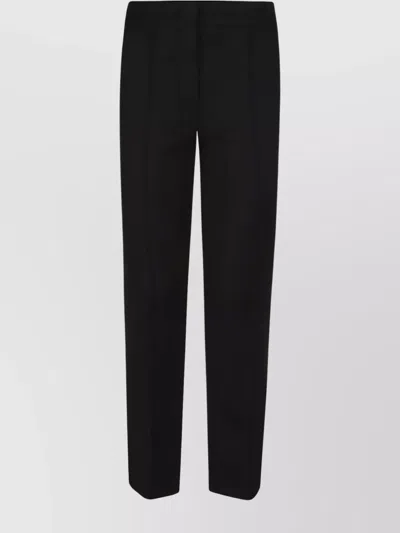 's Max Mara Long Pleated Straight Leg Trousers In Black