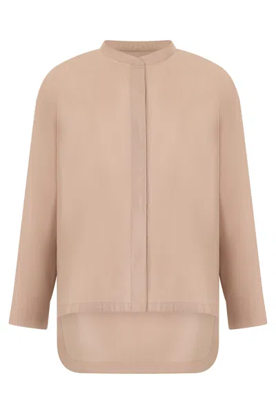 S Max Mara Long Sleeve Blouse In Brown