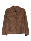 S Max Mara Long-sleeved Leather Jacket