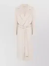 S Max Mara Long Wool Coat Belted Waist