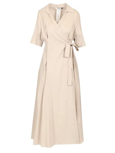 S Max Mara Sarah Poplin Midi Dress In Beige