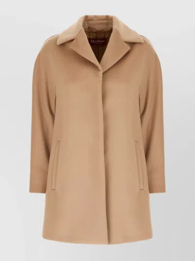 's Max Mara Longline Coat With Notched Lapels And Front Pockets