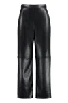 's Max Mara Cropped Faux Leather Trousers In Black