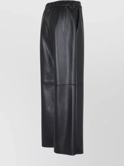 's Max Mara Luciana Leather Cropped Pants In Black