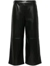 's Max Mara Cropped Faux Leather Trousers In Black