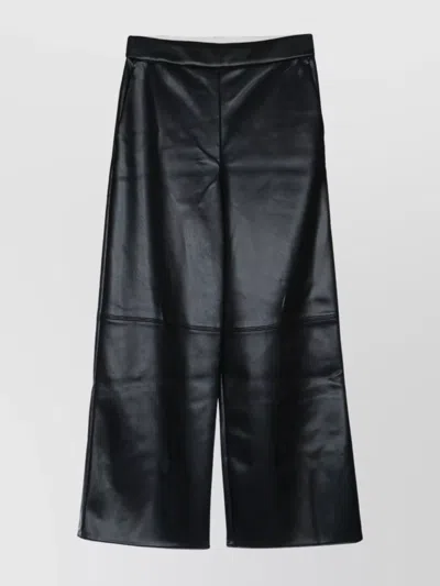 's Max Mara Luciana Wide Leg Trousers With Elastic Waistband In Black