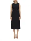 S Max Mara Cotton-blend Denim Shift Dress In Blue